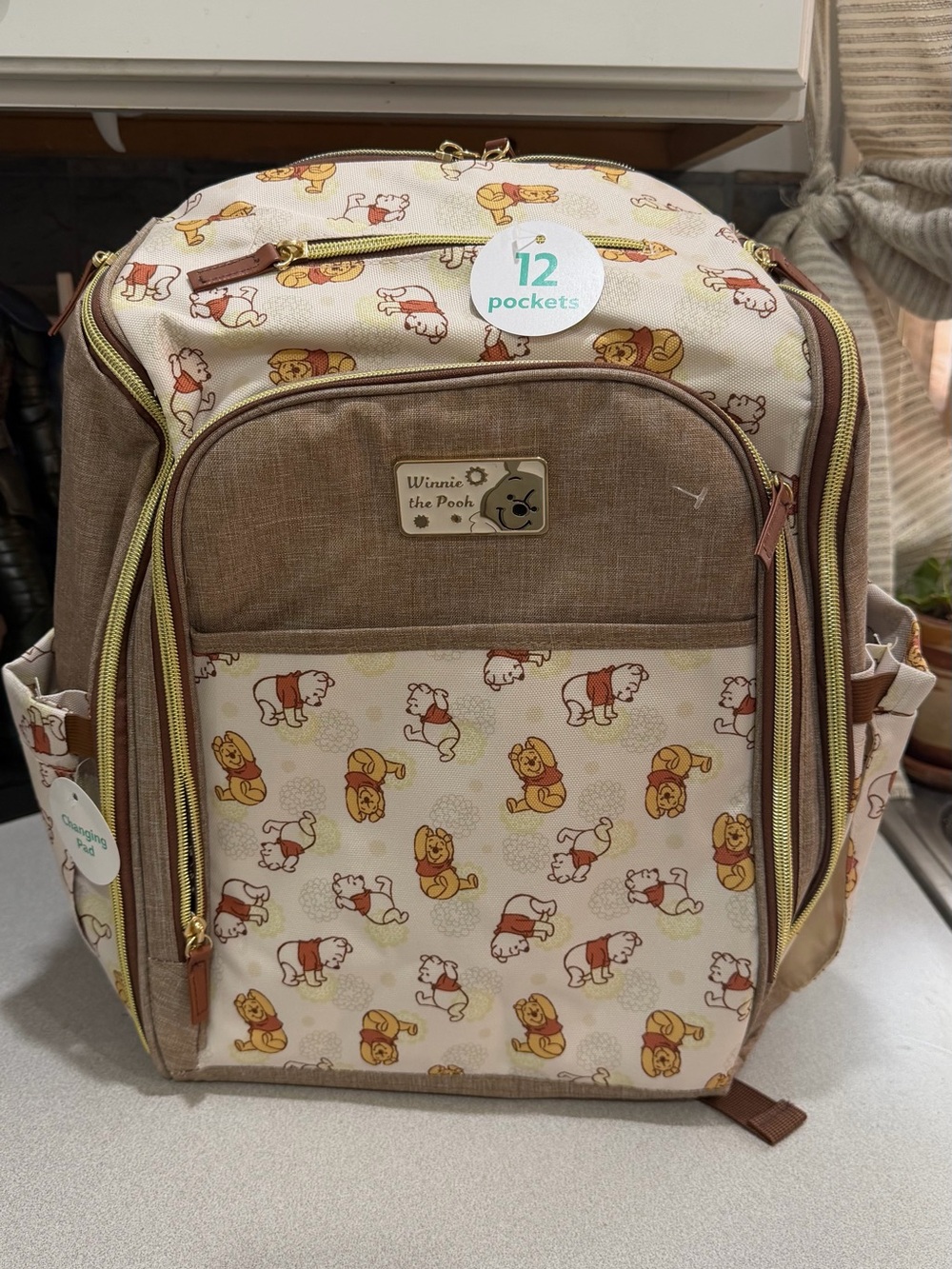 Winnie the Pooh 12 Pocket Diaper Bag NWT